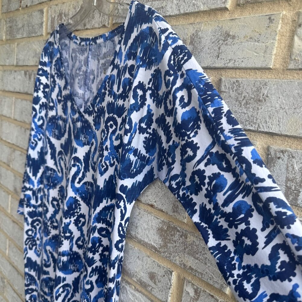 Lilly Pulitzer Cori Navy Beach 3/4 Sleeve V-Neck Dress Women's Size XS - Picture 6 of 7